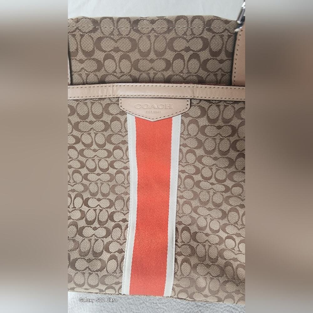 Coach Brown and Orange Signature Tote Bag - Picture 2 of 11